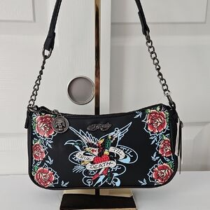 Ed Hardy NWT "TRUE UNTIL DEATH" Shoulder/Crossbody Bag